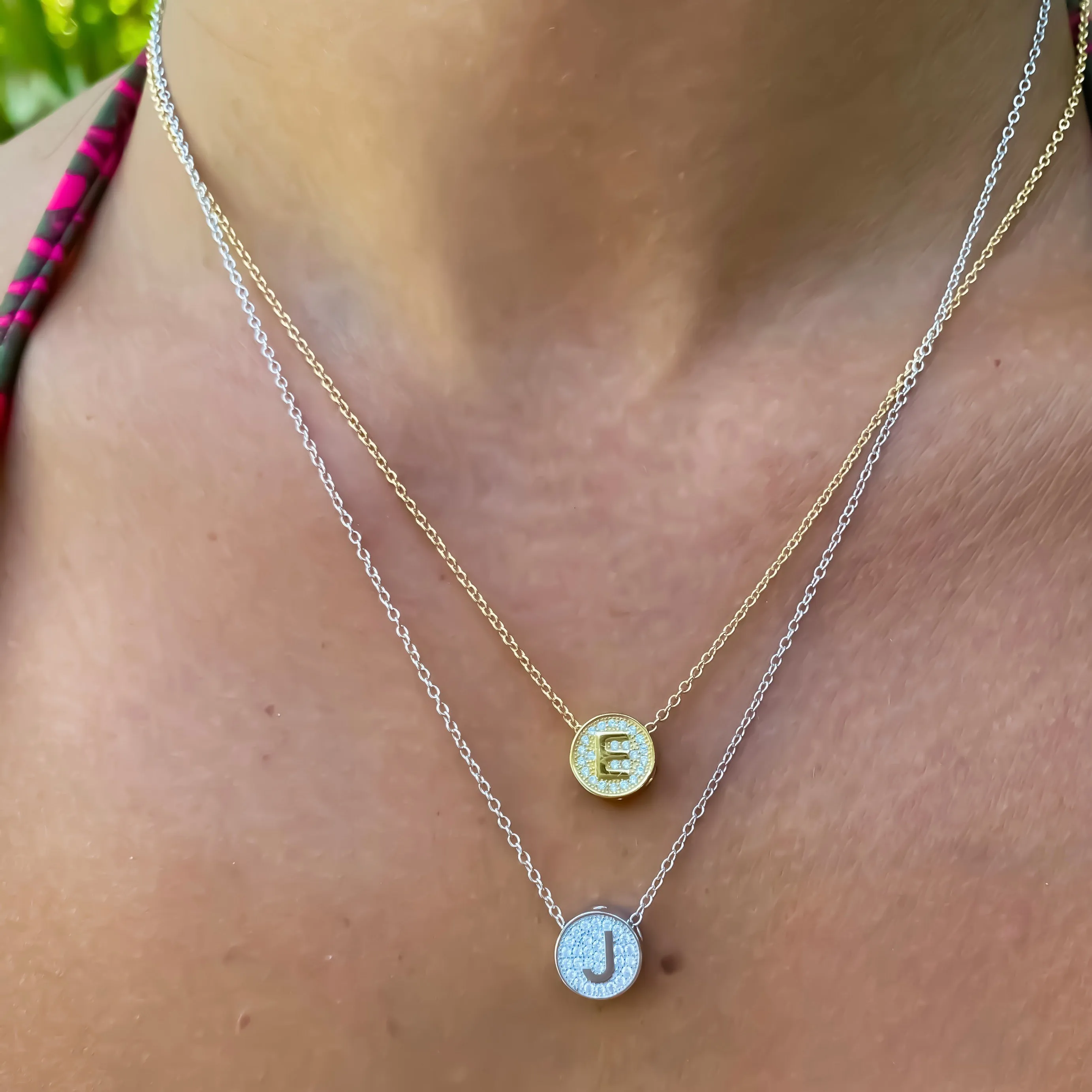 Bridesmaid Small CZ Initial Letter Necklace (A-Z) - Gold or Silver