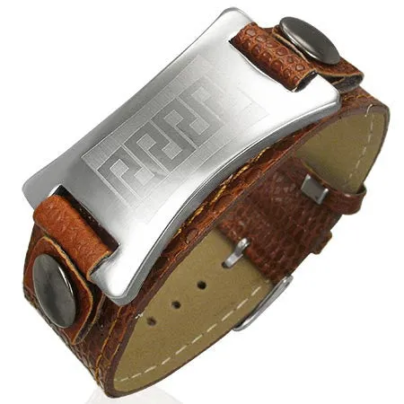 Brown Leather Bangle Greek