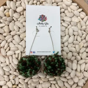 Camo Mix Puff Earrings - Small