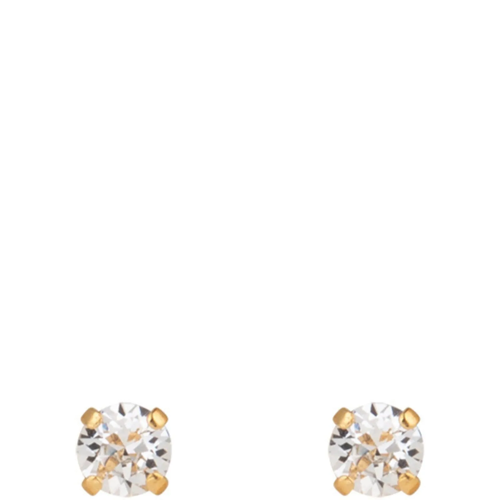 Caroline Svedbom Gold Mini Stud Earrings - Clear Crystal