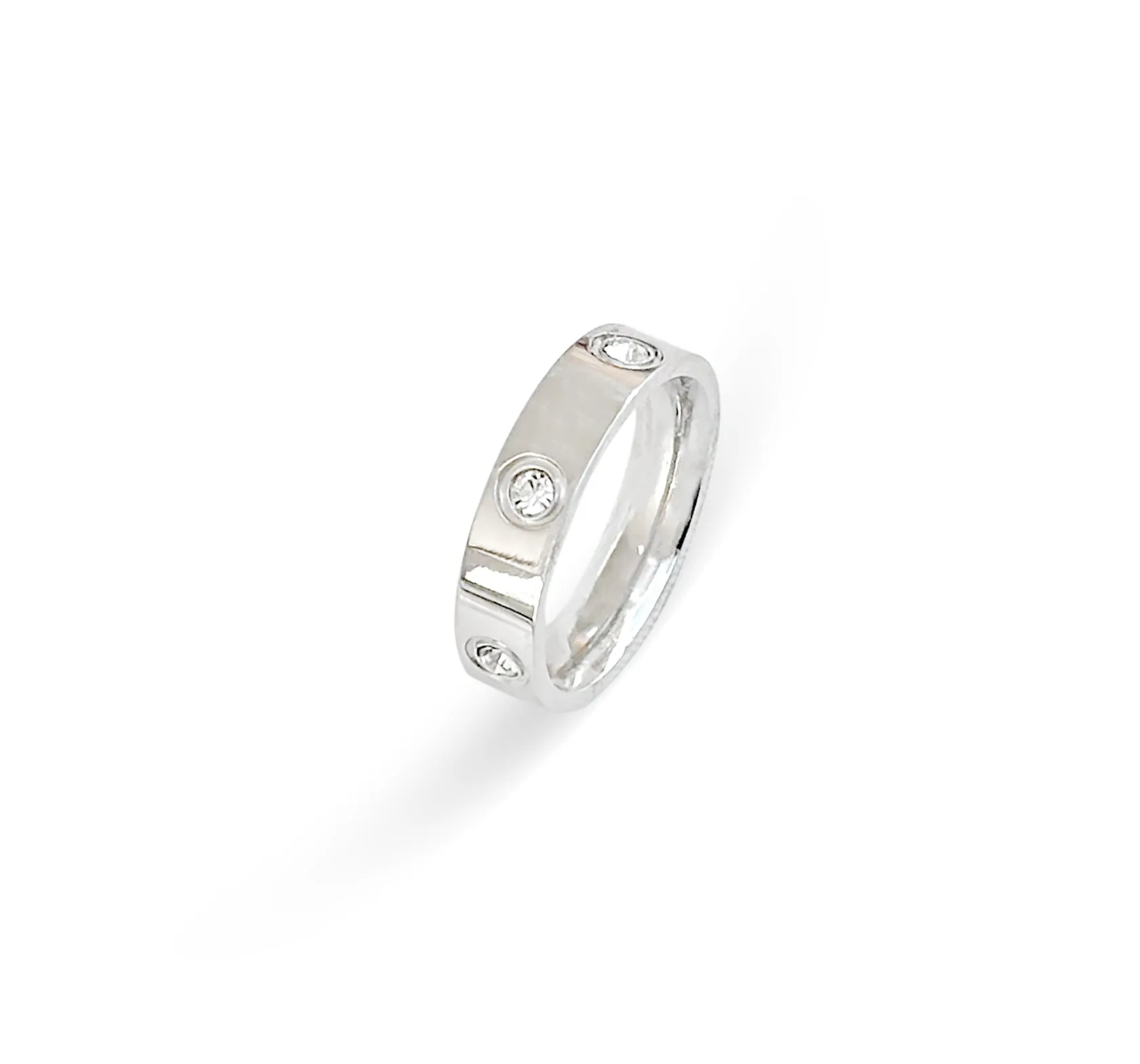 CARRIE SILVER PAVE STACKABLE RING