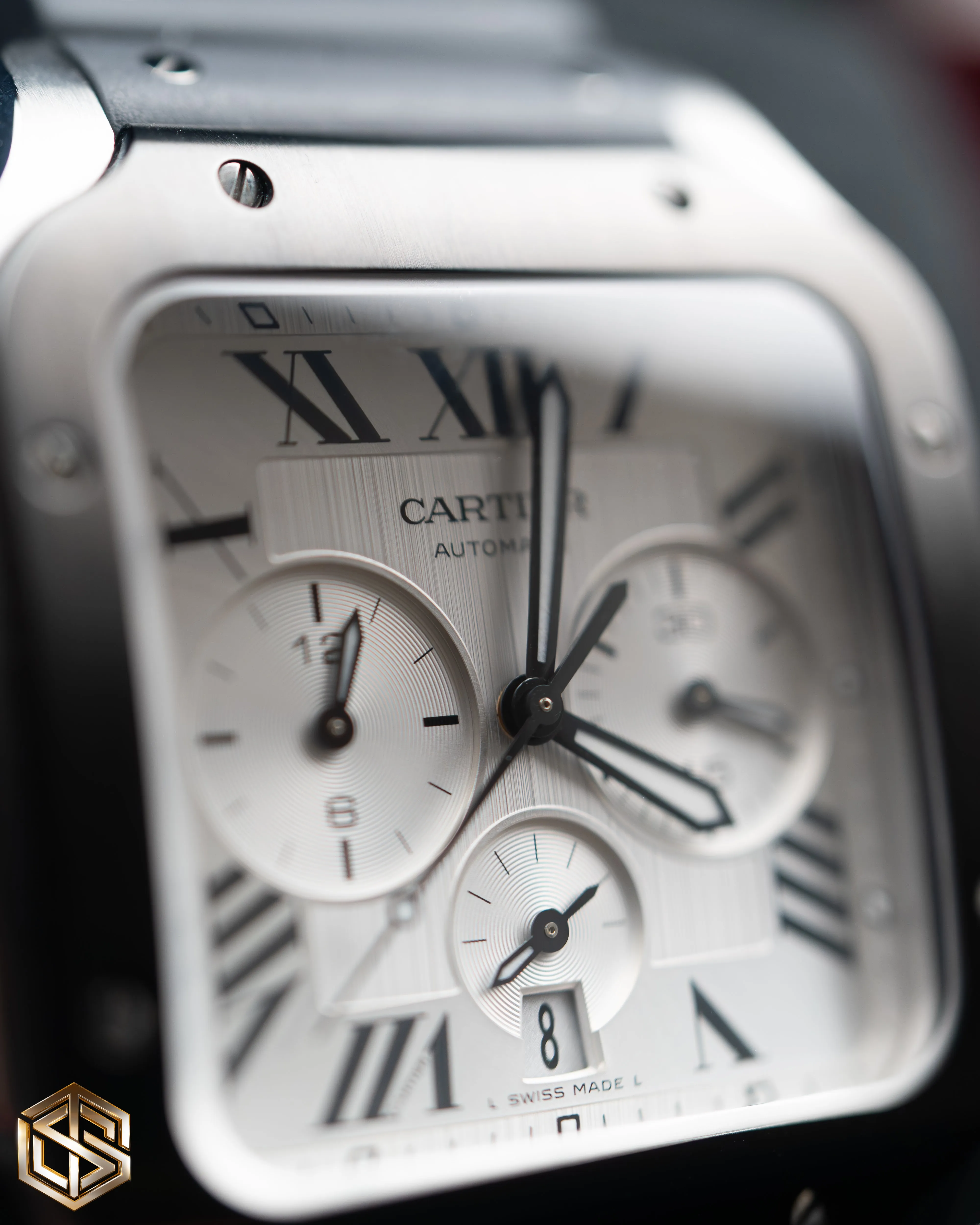 Cartier WSSA0017 Santos De Cartier Chronograph XL Silver Dial 2021 Watch
