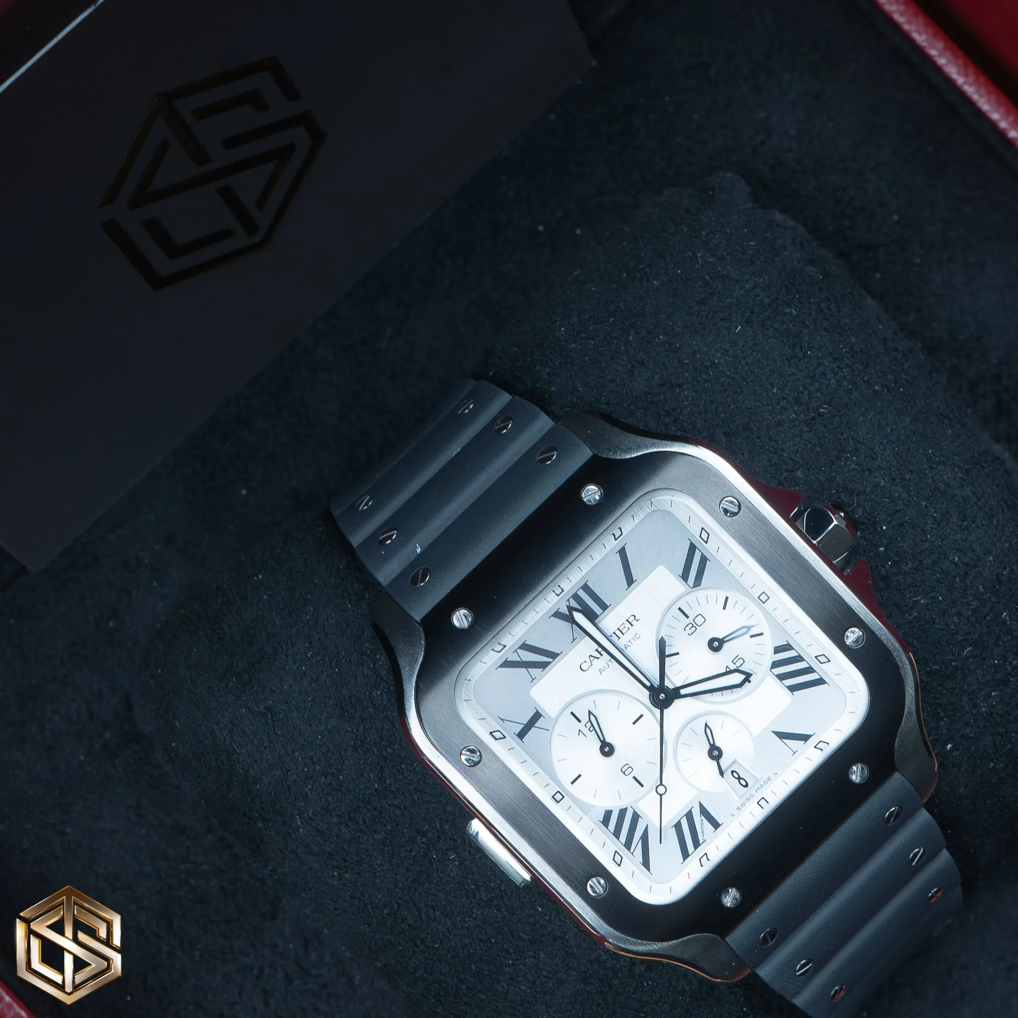 Cartier WSSA0017 Santos De Cartier Chronograph XL Silver Dial 2021 Watch