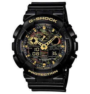 Casio G-Shock's classic GA100 wristwatch receives a trendy makeover with the premiere of its Camo