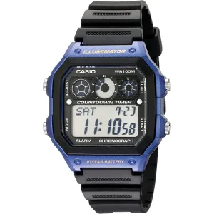 Casio Illuminator Black Silicone Strap Black Dial Quartz Watch for Gents - AE-1300WH-2AVDF