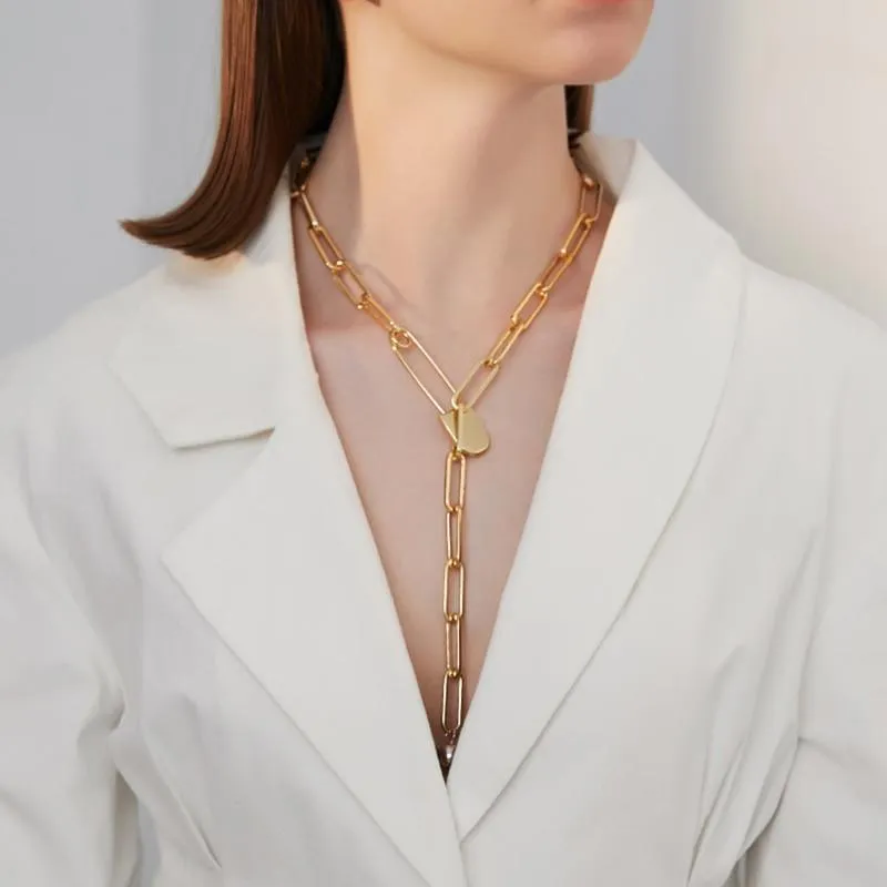 Chain Toggle Clasp Gold Necklaces Choker Jewelry Perfect Gift For Women Cool Vintage Style