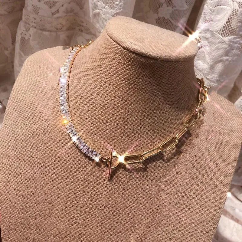 Chain Toggle Clasp Gold Necklaces Choker Jewelry Perfect Gift For Women Cool Vintage Style