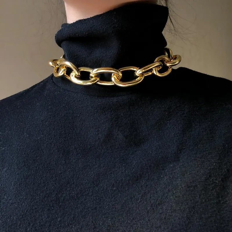 Chain Toggle Clasp Gold Necklaces Choker Jewelry Perfect Gift For Women Cool Vintage Style