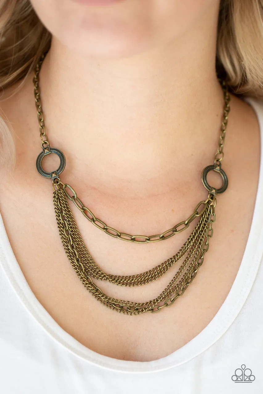 CHAINS of Command Brass Paparazzi Necklace