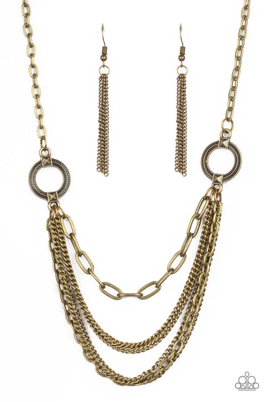 CHAINS of Command Brass Paparazzi Necklace