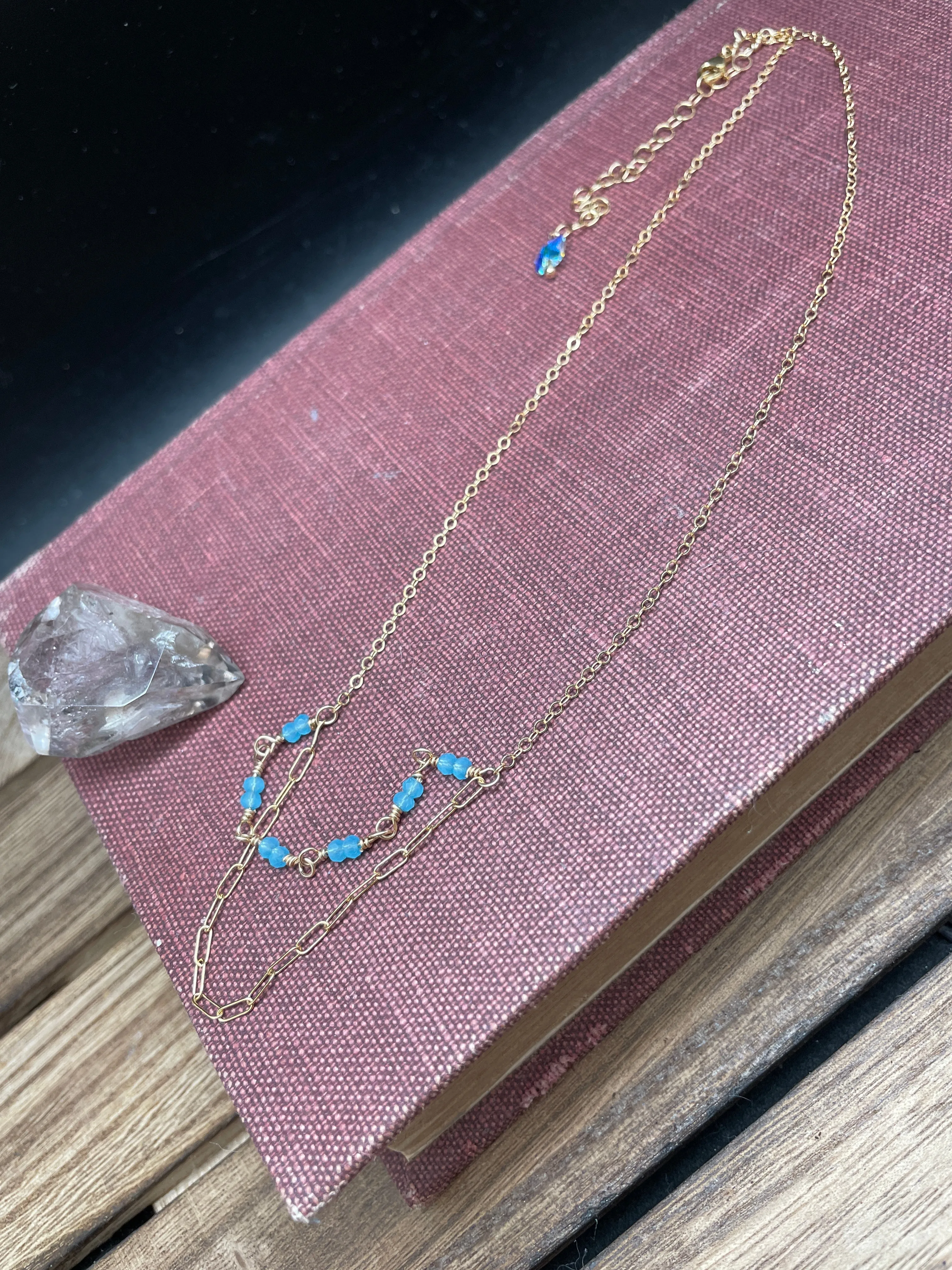 Chalcedony Double Strand 14k Gold Fill Necklace