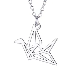Children's Necklaces:  Surgical Steel Origami Bird on 16" (40cm) Chain HALF PRICE for limited time