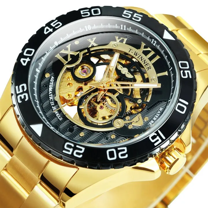 Classy Mechanical Watches for Men with Exposed Skeleton Dial