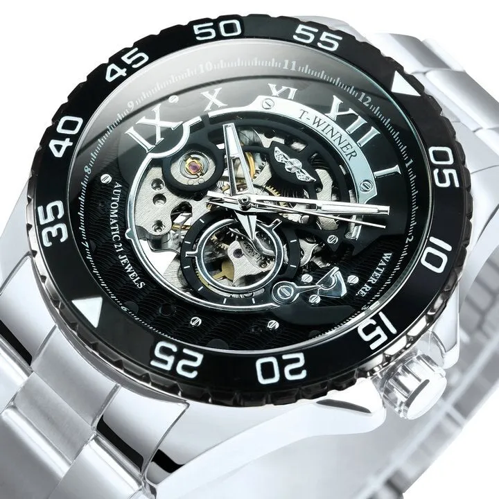 Classy Mechanical Watches for Men with Exposed Skeleton Dial