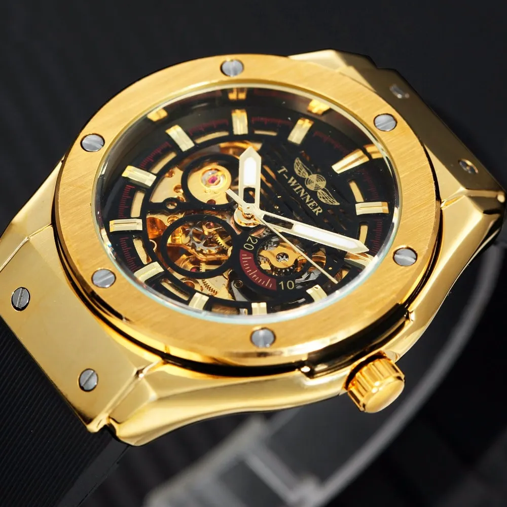 Classy Mechanical Watches for Men with Exposed Skeleton Dial
