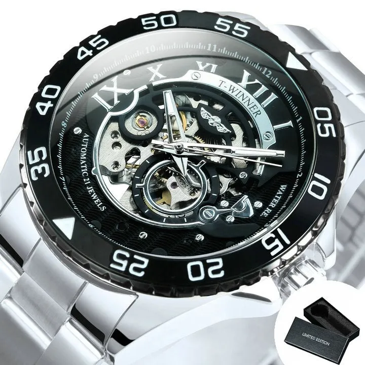 Classy Mechanical Watches for Men with Exposed Skeleton Dial