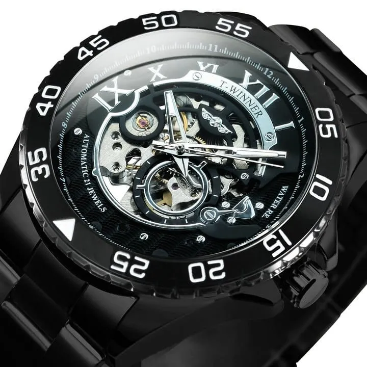 Classy Mechanical Watches for Men with Exposed Skeleton Dial