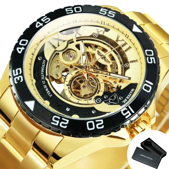 Classy Mechanical Watches for Men with Exposed Skeleton Dial