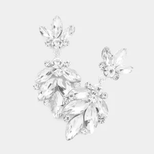 Clear CZ Teardrop Pageant Earrings | Prom Earrings  |  418184