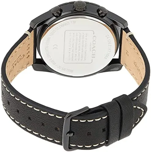 Coach Thompson Black Chronograph Leather Strap Men's Watch 14602412