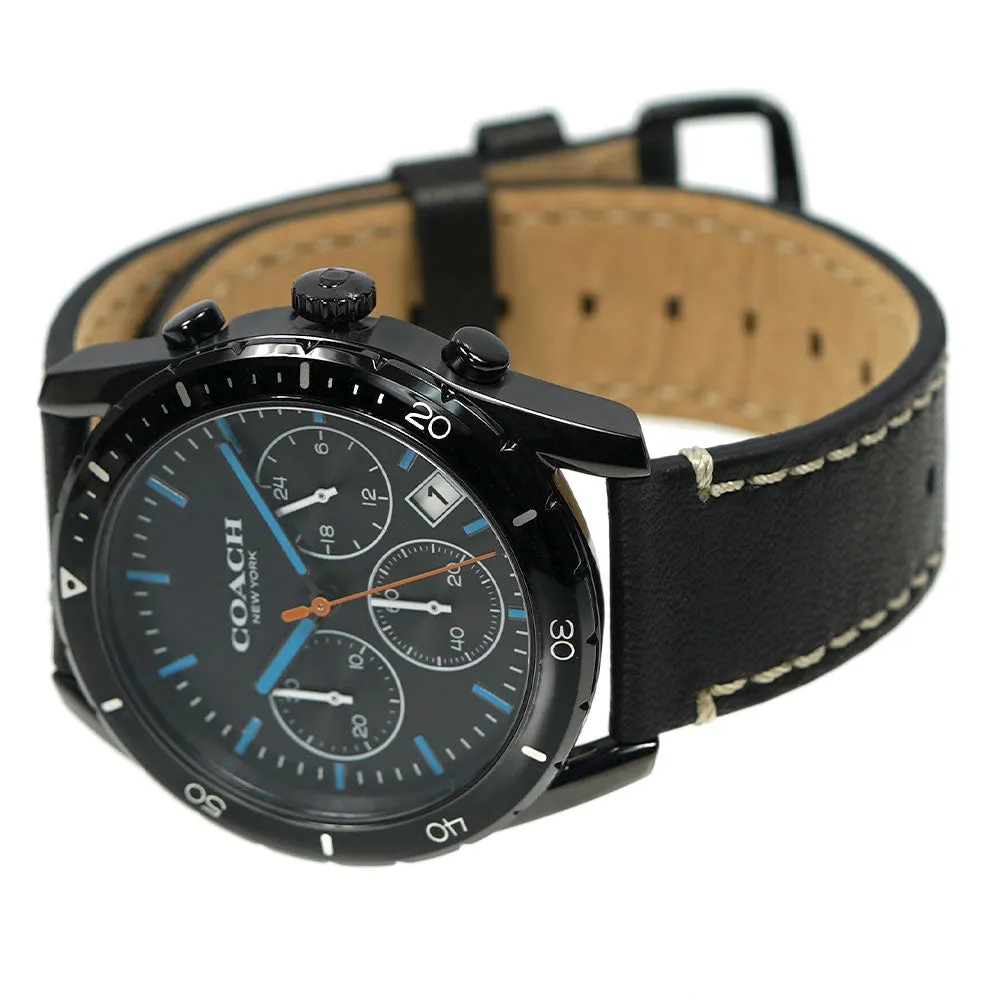 Coach Thompson Black Chronograph Leather Strap Men's Watch 14602412