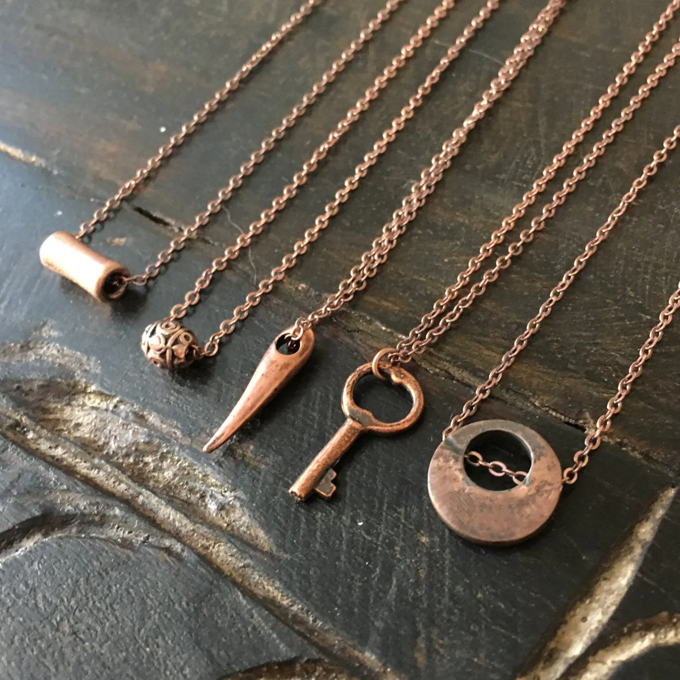 Copper Charm Necklace - Desert Shine