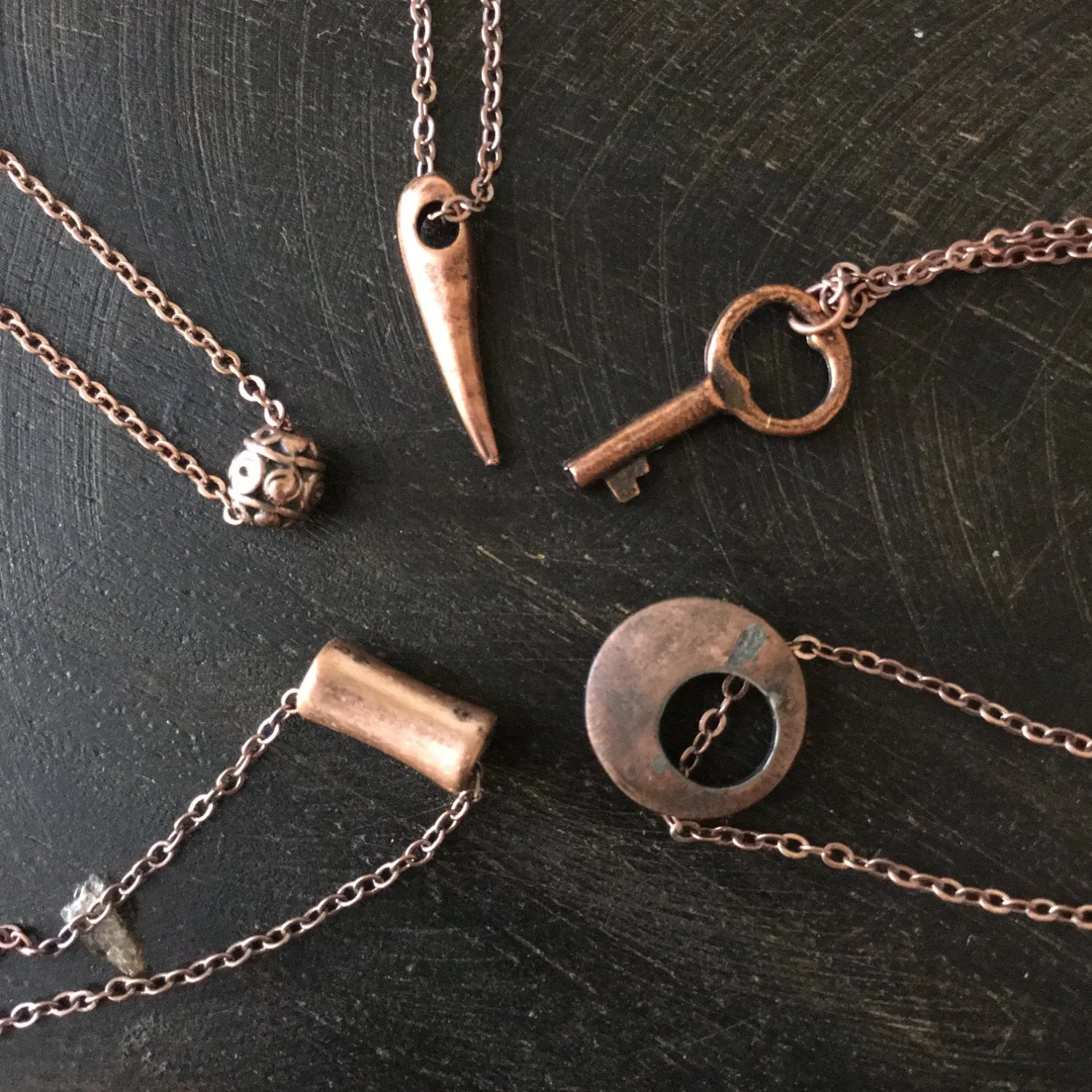 Copper Charm Necklace - Desert Shine
