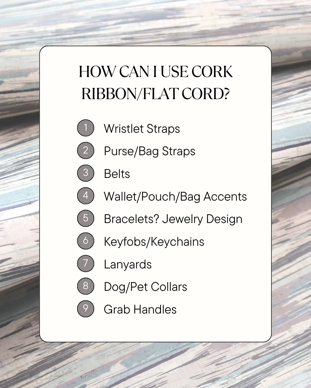 Cork Ribbon By the Yard  - Golden Chestnut