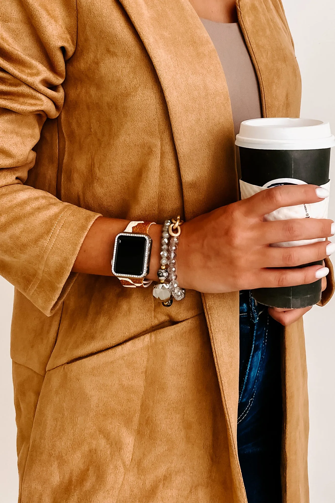 Cow Print Silicone Apple Watch Band (Brown Cow)