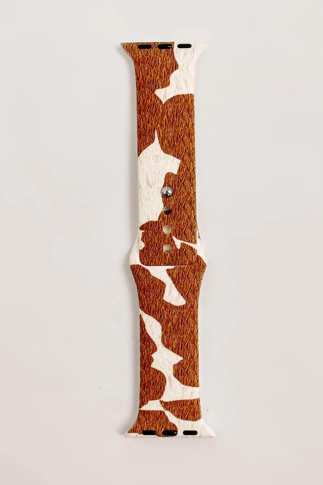 Cow Print Silicone Apple Watch Band (Brown Cow)