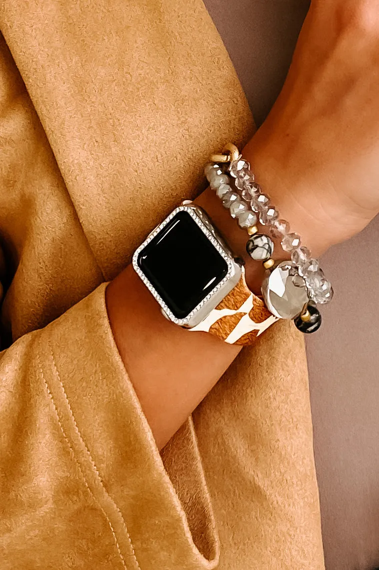 Cow Print Silicone Apple Watch Band (Brown Cow)