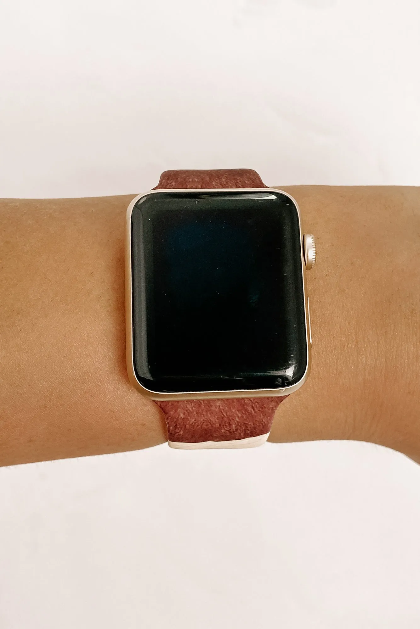 Cow Print Silicone Apple Watch Band (Dark Brown Cow)