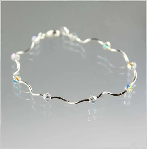 Crystal Aurora Borealis Curve Bracelet