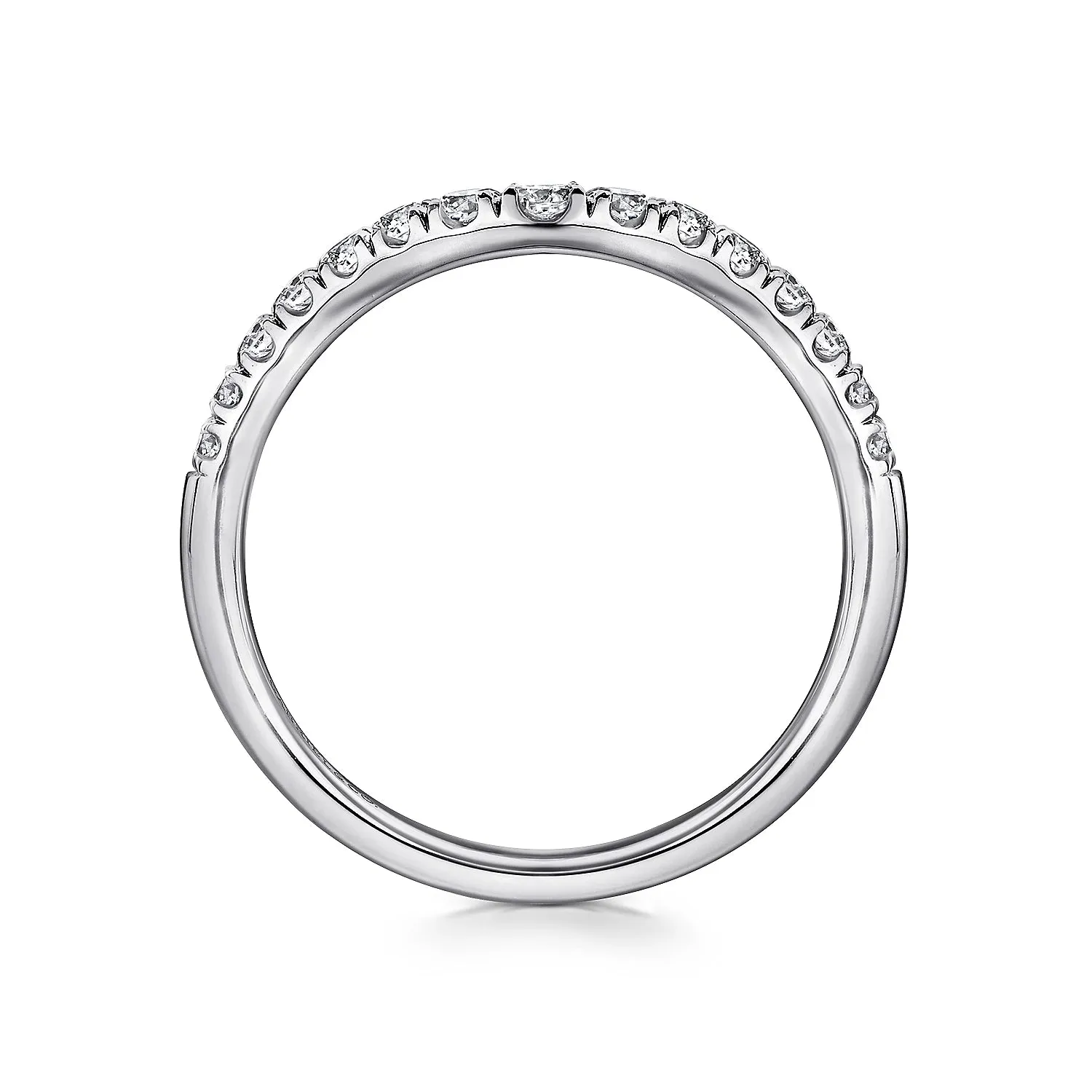 Curved French Pavé Diamond Wedding Band