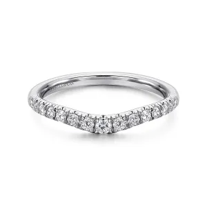 Curved French Pavé Diamond Wedding Band