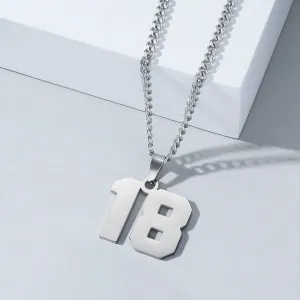 Custom Lucky Sport Number Necklace 925 Silver Team Jewelry