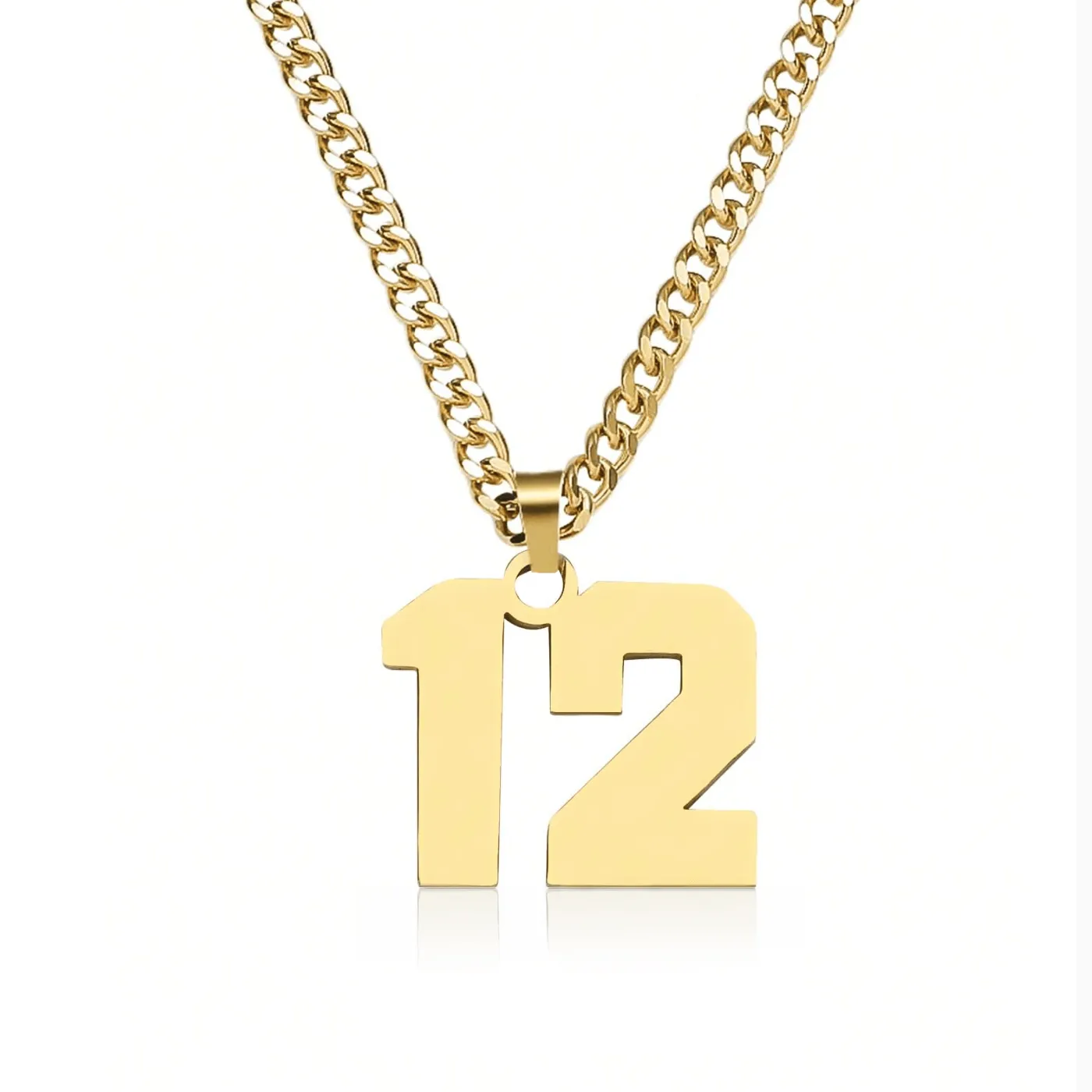 Custom Lucky Sport Number Necklace 925 Silver Team Jewelry