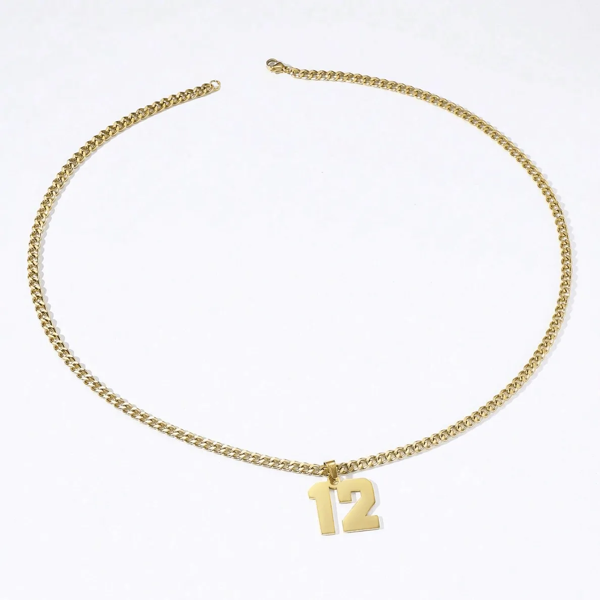 Custom Lucky Sport Number Necklace 925 Silver Team Jewelry