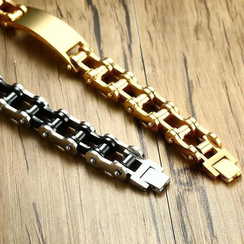 Cycolinks Personalised Gold Men's Bike Chain Bracelet