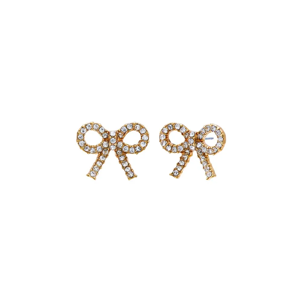 CZ Bow Tie Stud Earring