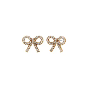 CZ Bow Tie Stud Earring
