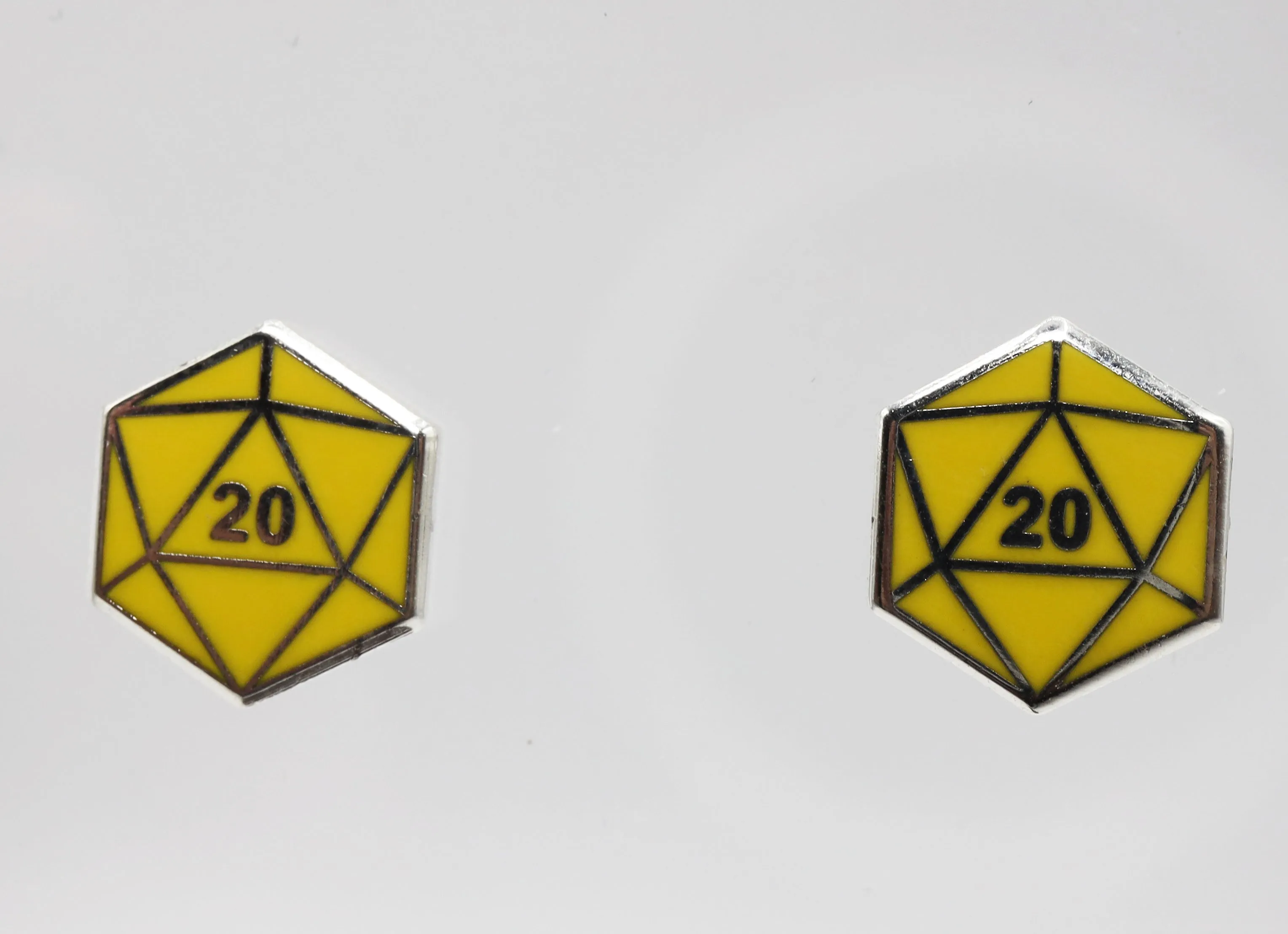 D20 Stud Earrings: Yellow