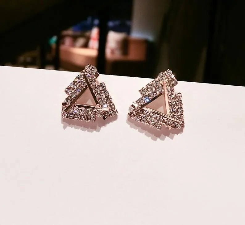 Dazzling Triangle Cutout Stud Earrings