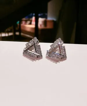 Dazzling Triangle Cutout Stud Earrings
