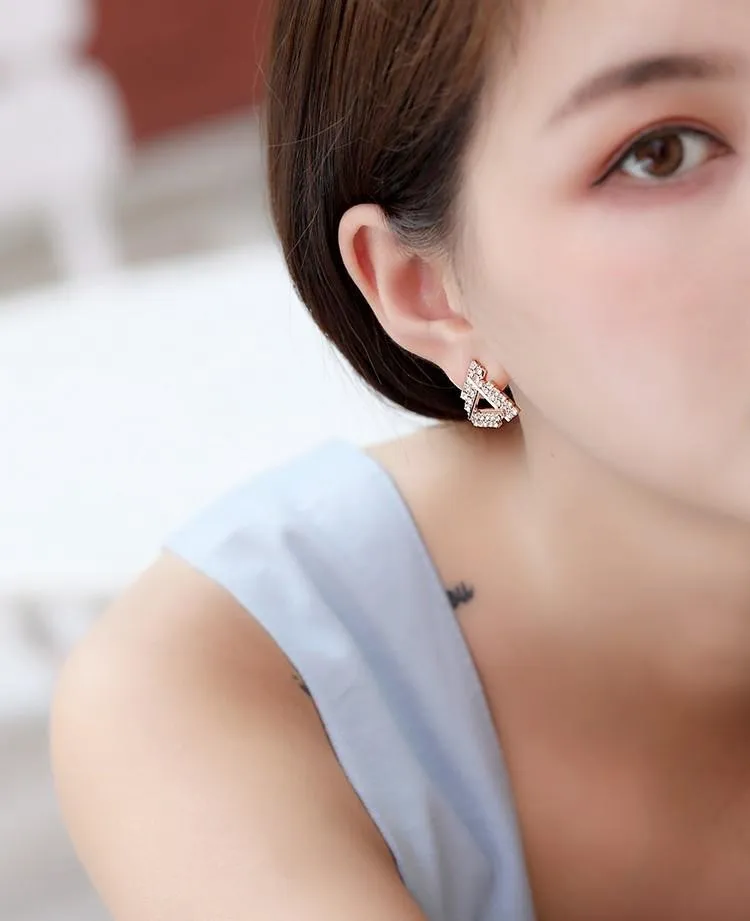 Dazzling Triangle Cutout Stud Earrings