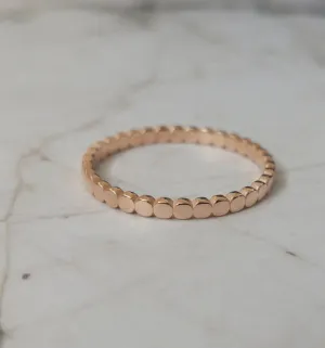 Delicate Rose gold wedding band, circles wedding band, beaded wedding ring, gold wedding band for women, thin gold ring, rose gold ring