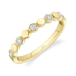 Diamond Honeycomb Stackable Ring