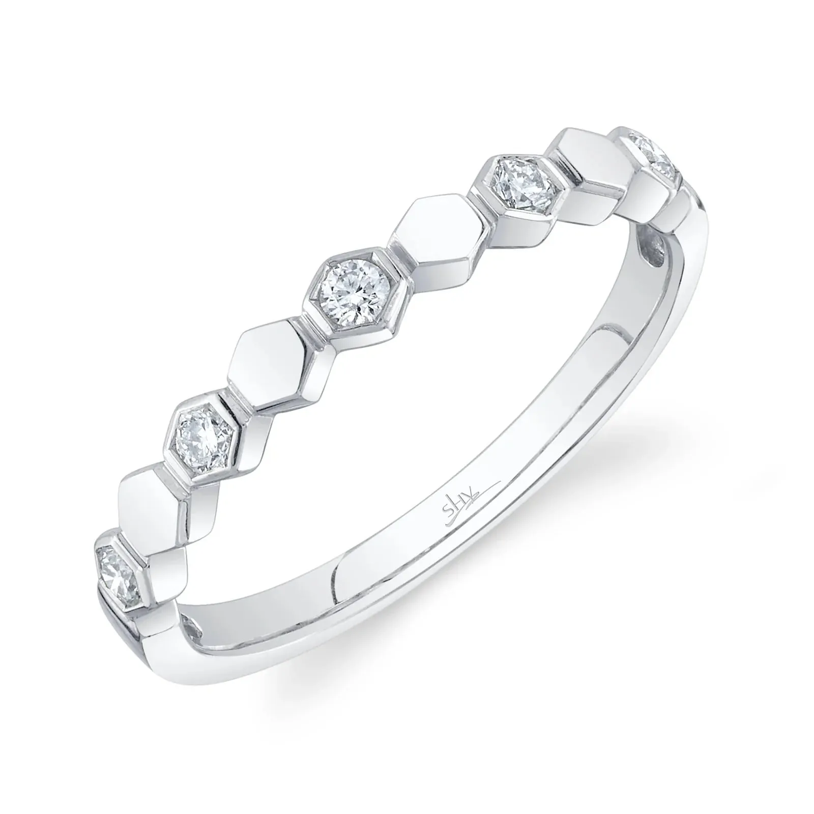 Diamond Honeycomb Stackable Ring