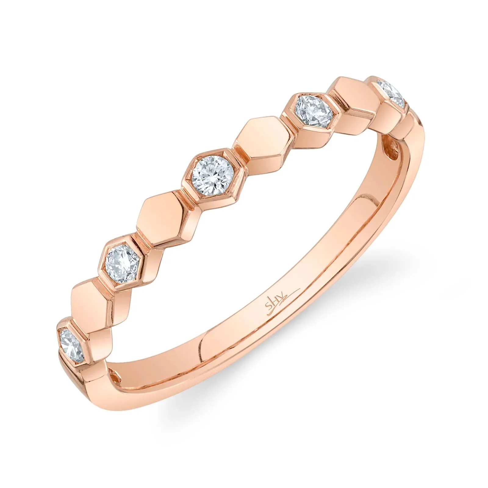 Diamond Honeycomb Stackable Ring