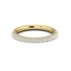 Diamond Three-Sided Pave Band in 14K Yellow Gold